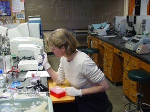 Photo of Kathleen in the lab