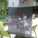 Patio in Kennedy Library in 1985 and today
