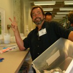 Tom Smith shows off his school supply finds during Lab-O-Rama.