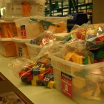 Bins full of math and science supplies were arranged on the second floor in the library.