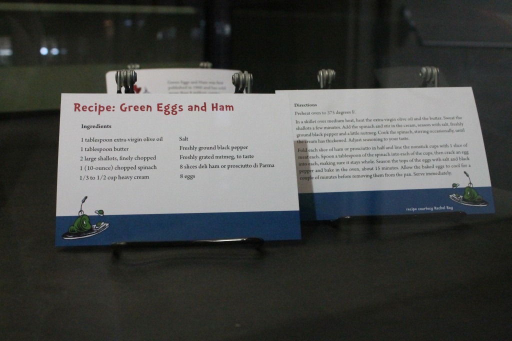 A recipe card for Green Eggs and Ham