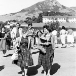 Women students return to campus, 1956.