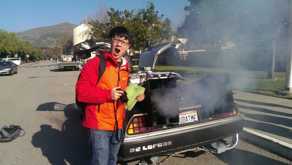 Student with DeLorean Time Machine